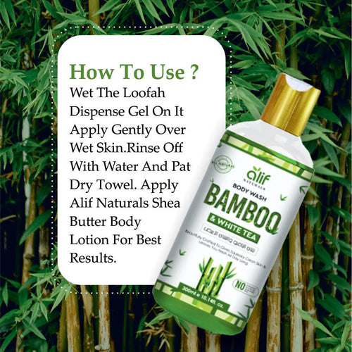 Bamboo & White Tea Body wash 300ml - Alif Naturals