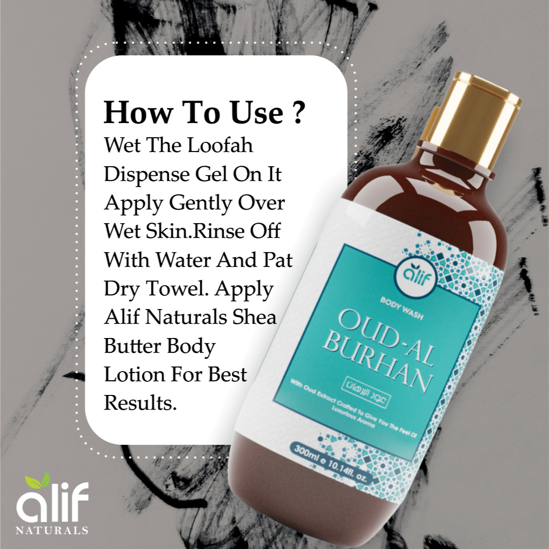 Oud Al Burhan Premium Bodywash | 300ML - Alif Naturals