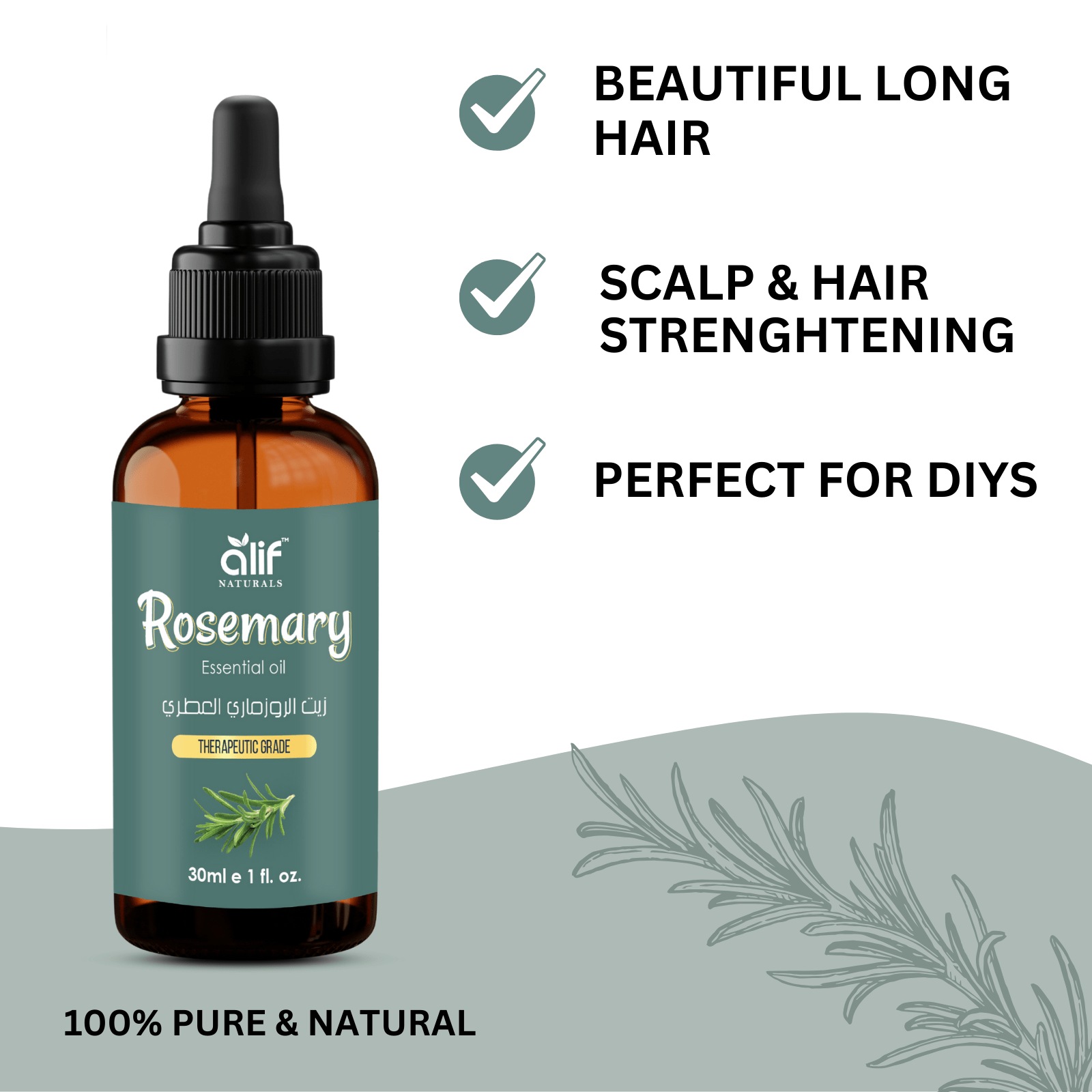 Rosemary Essential Oil 30ml - Alif Naturals