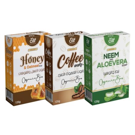 Honey & Oatmeal, Coffee Wake-Up, Neem & Aloe-Vera - Organic Soap